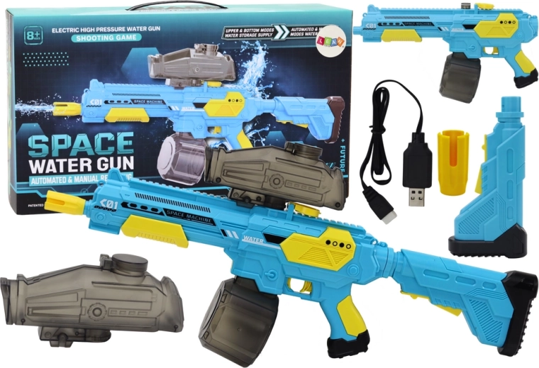 Akkubetriebene Wasserpistole M416, blau‑gelb