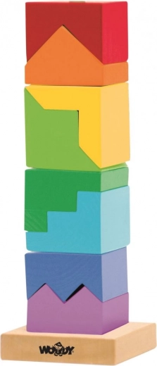 Bunte Holzstapel-Turm