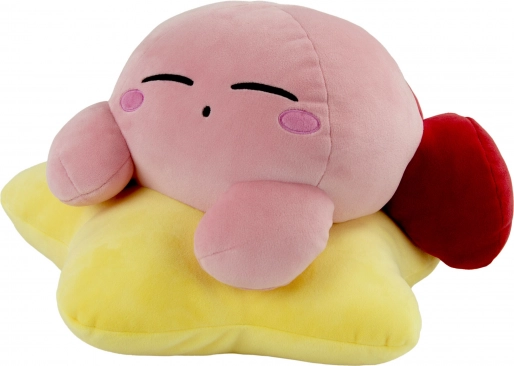 Plüsch-Schlafender KIRBY auf der Warpstar-Stern – mega weiches, kuscheliges Kissen