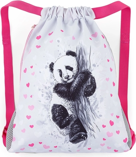 Bagmaster Schulbeutel für Hausschuhe und Sport – Panda