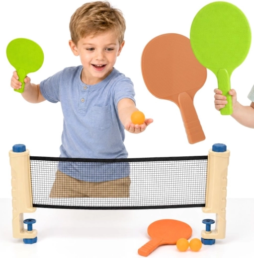 Woopie Tischtennis-Set mit verstellbarem Netz