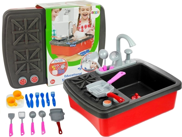 Kinderküche mit Spüle und Zubehör