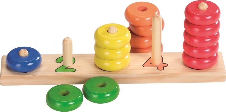 GOKI Holz-Sortier- und Zählspiel mit Ringen