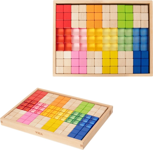 108 Teile aus drei Materialien