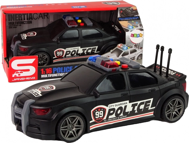 Polizeisportwagen 1:16, schwarz mit Sound