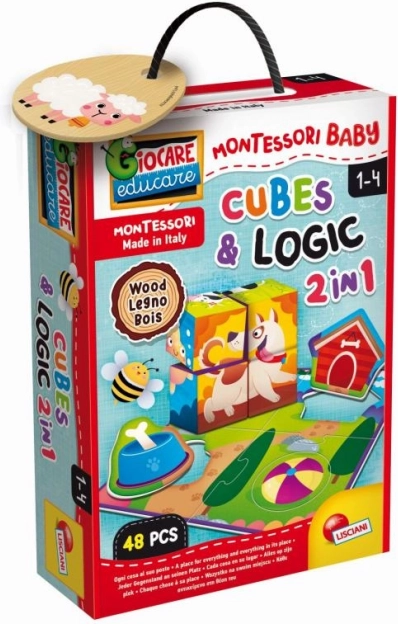 Montessori-Holzblöcke mit Tieren für logisches Denken