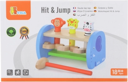 Holz-Klopfspiel mit Tieren Hit & Jump