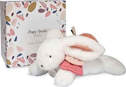 Geschenkset – Plüschhäschen mit dunkelrosa Bommel 25 cm
