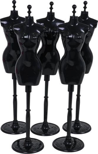 5 Schneiderpuppen und Puppe zum Anprobieren der Modelle