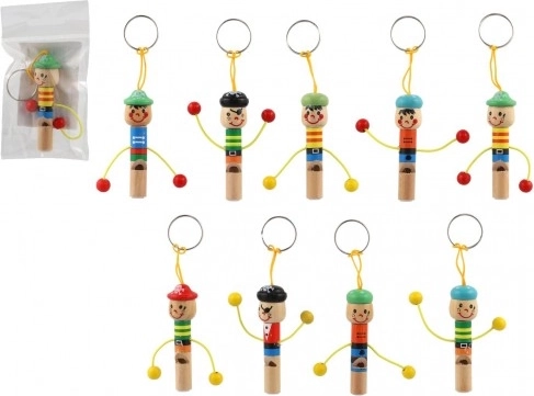 Holzanhänger Männchen mit Pfeife 8 cm, Mix von Varianten