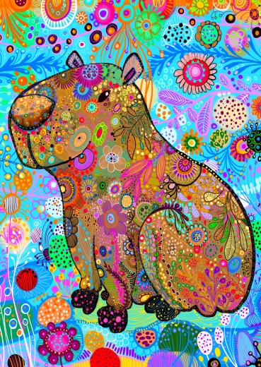 Enjoy Puzzle Gemustertes Capybara 1000 Teile