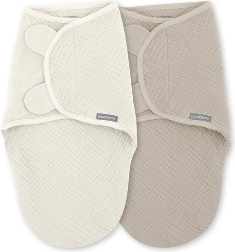 Muslin-Pucktücher SwaddleMe™ Ulitka 1 TOG für Babys 0–3 Monate, Cream/Cashew, 2 Stück