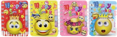 Notizbuch Happy Smile mit Smileys, liniert, 9,5 × 12 cm
