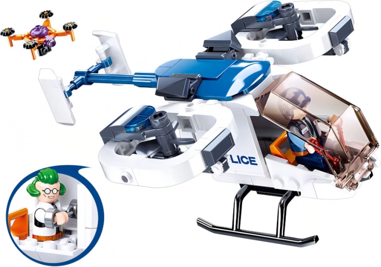 Sluban Polizeihubschrauber mit Drohne – Bausatz