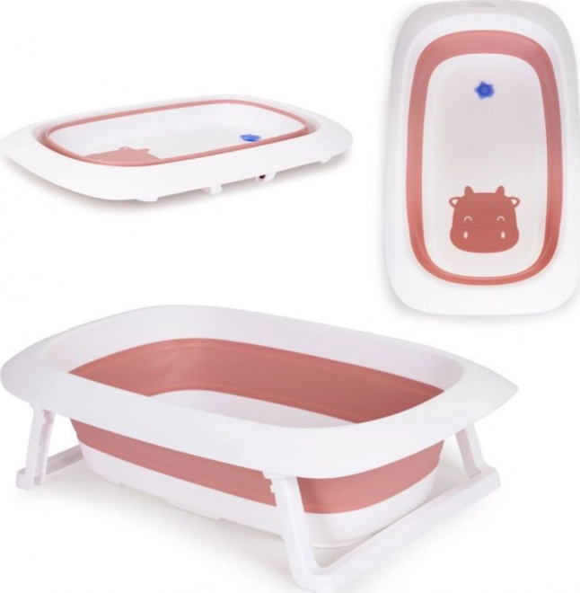 Faltbare Babybadewanne mit Ablauf Ecotoys – Rosa