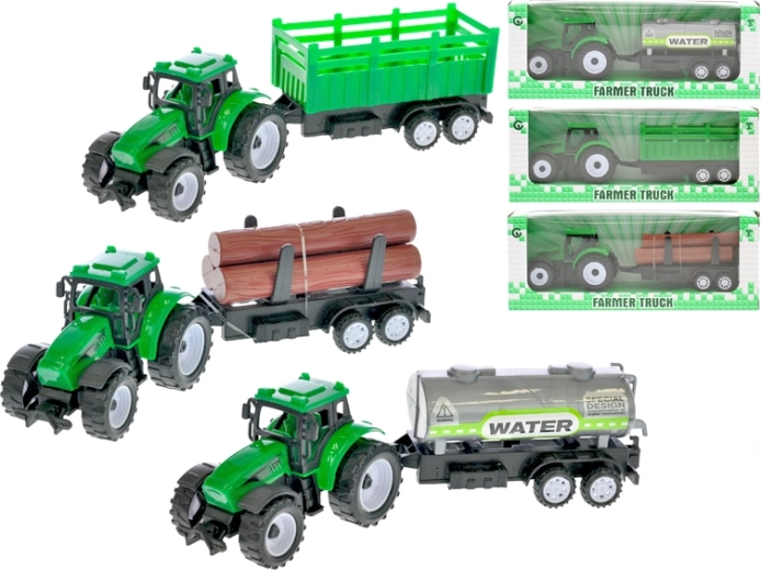 Traktor mit Anhänger 21 cm mit Rückziehmechanismus