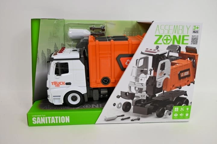 Kinder-Müllwagen mit Batteriebetrieb zum Schrauben, mit Licht und Sound