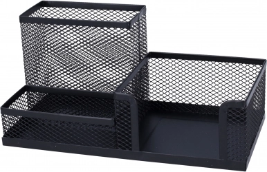 Schreibtisch-Organizer für Schreibwaren, schwarzer Draht, Set 20,3 × 10,4 × 9,5 cm