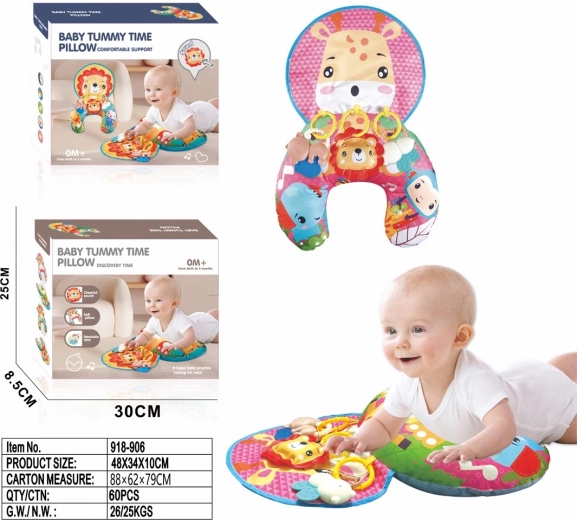 Sensorisches Kissen für die Kleinsten – Giraffe mit abnehmbaren Anhängern