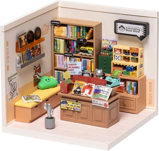 Robotime Miniatur-Haus – faszinierende Buchhandlung