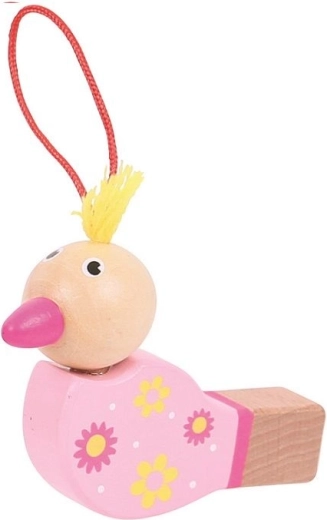 Bunte Holzpfeife Vögelchen – rosa