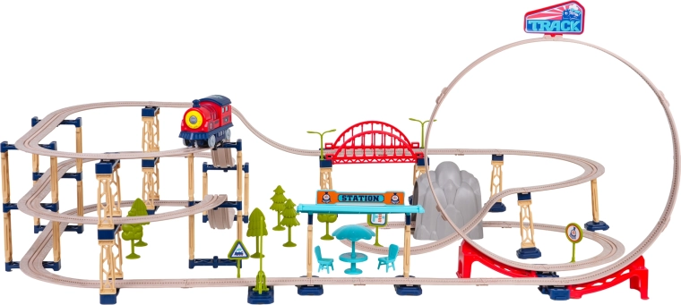Mega-Baukasten Eisenbahnstrecke 146 Teile mit Zubehör