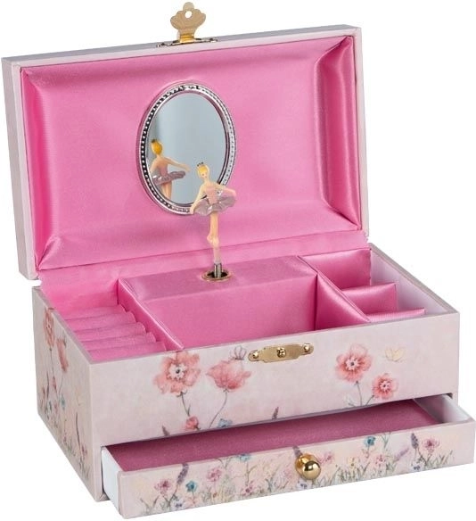 Goki Spieluhr-Schmuckkästchen Pixie – Mohnblumen, Melodie Schwanensee