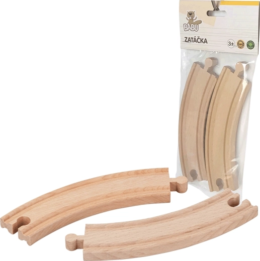 Babu Holzschienen – Kurve 17 cm, 2 Stk.