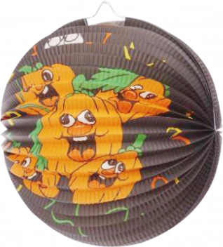 Runder Lampion 25 cm – Kürbis
