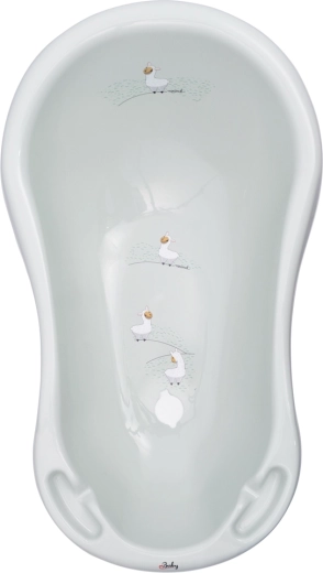 Maltex Babybadewanne mit Stöpsel Lama Minimal 84 cm – salbeigrün