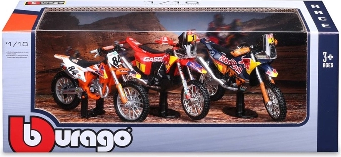 Set von KTM Red Bull Rennradmodellen im Maßstab 1:18