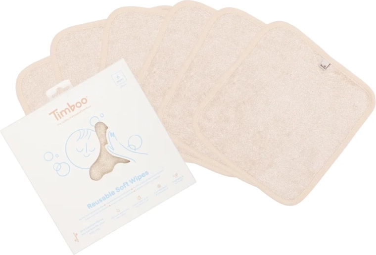 Timboo wiederverwendbare weiche Tücher Frosted Almond (6 Stk.)