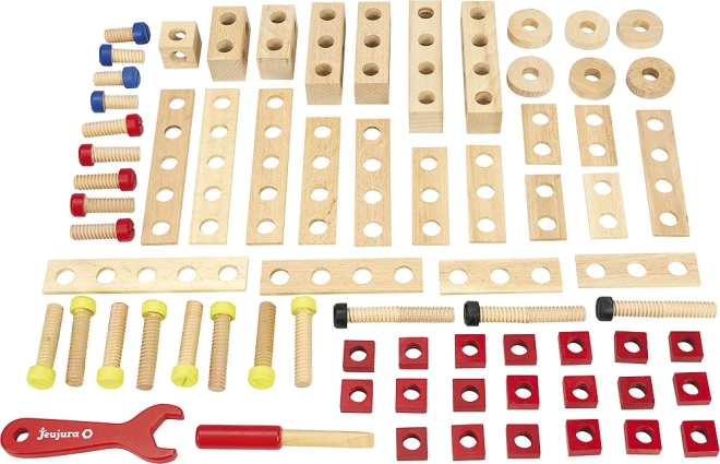 Jeujura Holzbaukasten für kleine Tüftler, 70 Teile