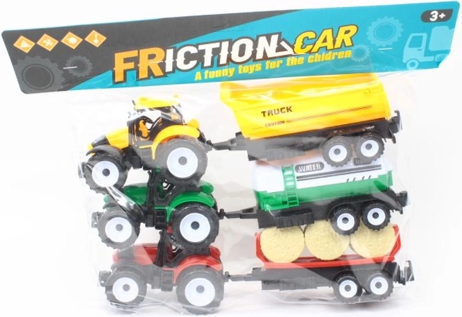 Traktor mit Anhänger – 3er-Set im Beutel