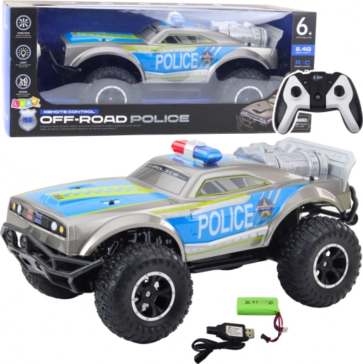 Ferngesteuertes Polizei-Geländewagen RC 1:8, silber