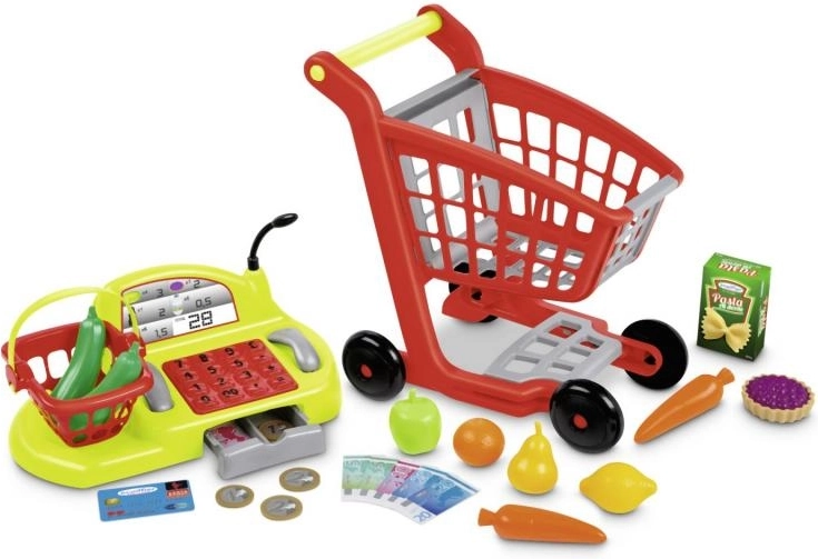 Einkaufswagen mit Zubehör und Kasse für Kinder