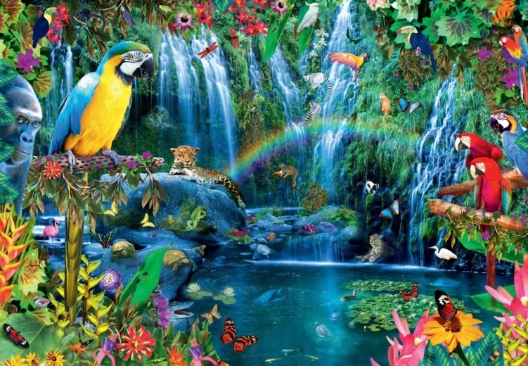 Puzzle Bluebird Tropische Papageien 1000 Teile