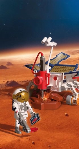 Realistischer Mars-Rover mit funktionalem Bohrer