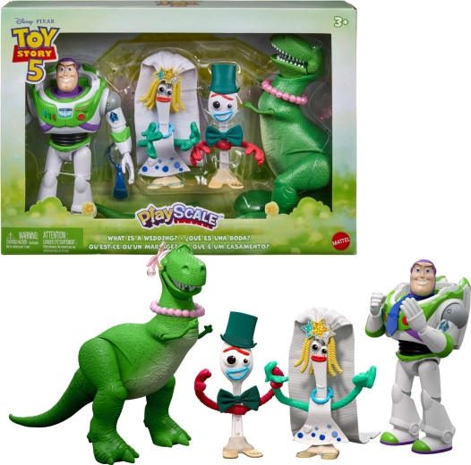 Mattel Disney Toy Story 5 PlayScale Figuren-Set – Hochzeit von Forky und Karen Beverly