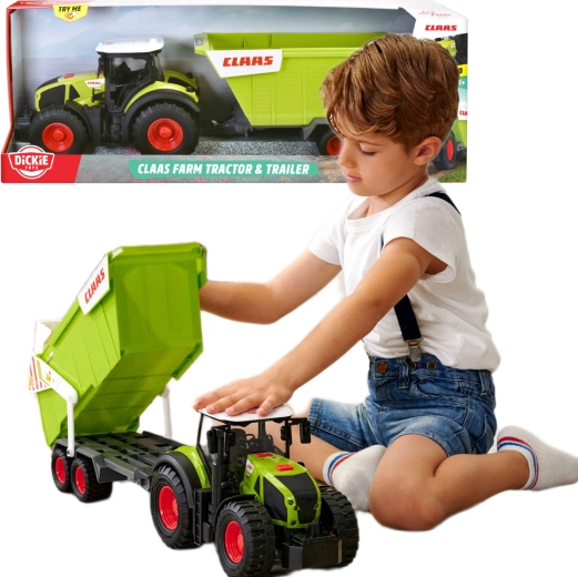 Interaktiver Claas Traktor von Dickie mit Anhänger, Licht und Sound