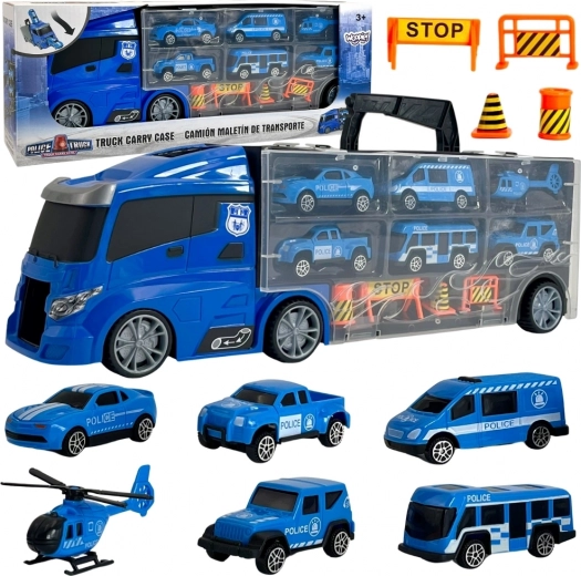 Lastwagen mit Transporter 3in1 Blaue Polizei