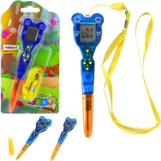Elektronischer Stift mit Mini-Konsole 168-in-1 mit Halsband, orange-blau