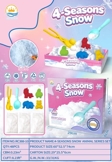 Künstlicher plastischer Schnee mit Zubehör