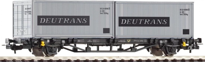 Piko Flachwagen Lgs579 mit 2× 20'-Containern DEUTRANS DR, Epoche IV