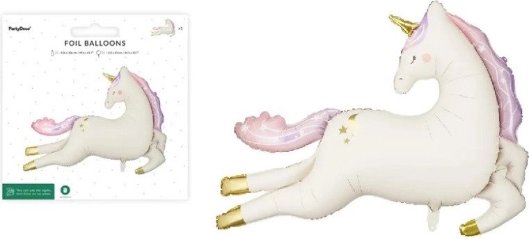 Folienballon Einhorn beige matt 113 × 83 cm