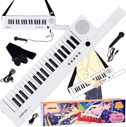 Elektronisches Kinder-Keyboard mit 37 Tasten, Gurt und Mikrofon BIGFUN