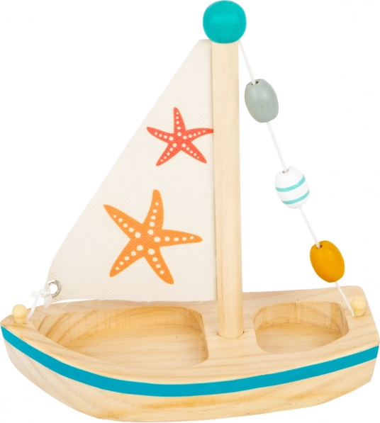 Small Foot Holz-Segelboot mit Seesternen fürs Wasser