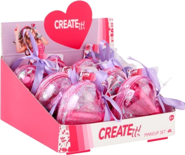 Herzförmiges Etui mit Glitzer und Band