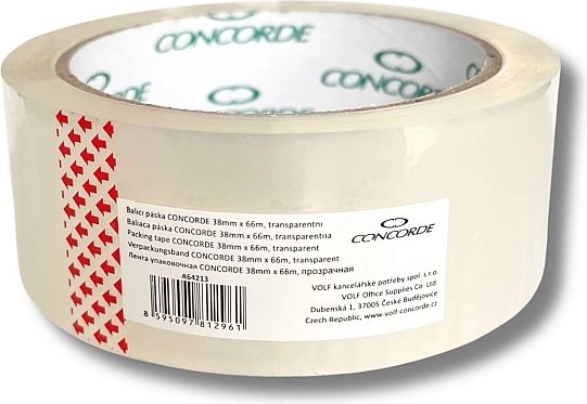 Transparente Verpackungsklebeband 38 mm × 66 m CONCORDE
