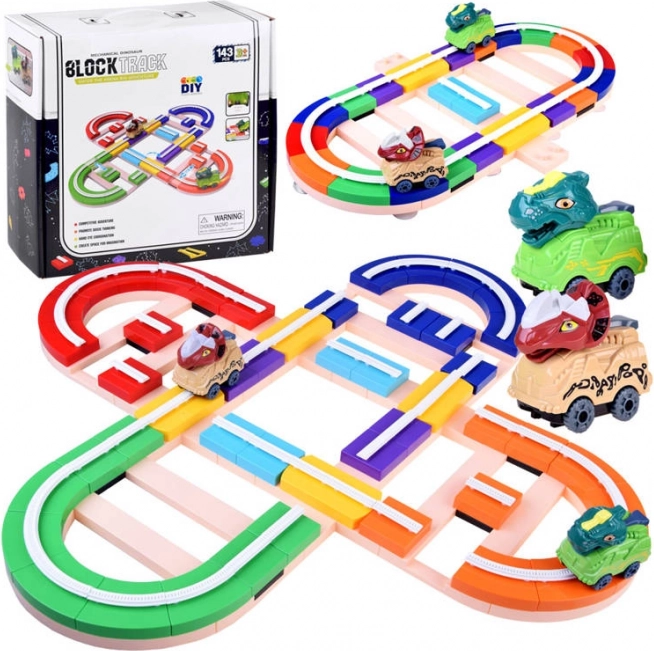 Bausatz Rennstrecke mit Dinosauriern, 143 Teile